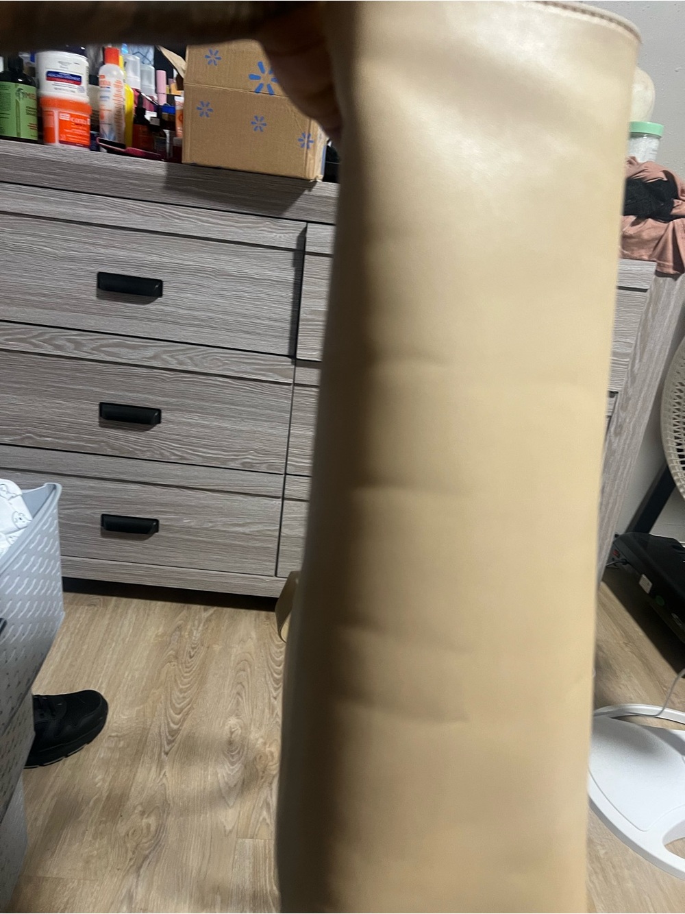 Telfar Beige Faux Leather Lumbar Pillow Cover